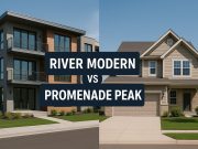 Modern apartments of River Modern and Promenade Peak side by side for property investment comparison
