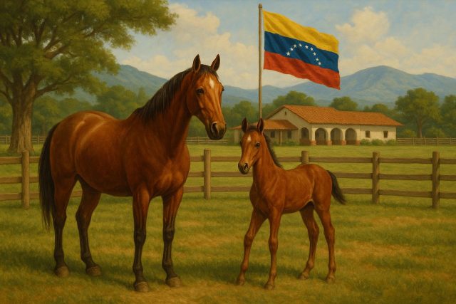 Pablo Eduardo Carrillo Fernandez: Venezuela’s Equestrian Breeding Traditions Venezuelan horse grazing in a green pasture, symbolizing traditional equestrian breeding