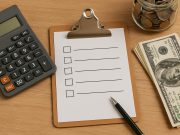 Personal budgeting planner, calculator, and notepad for financial check-in before major decisions