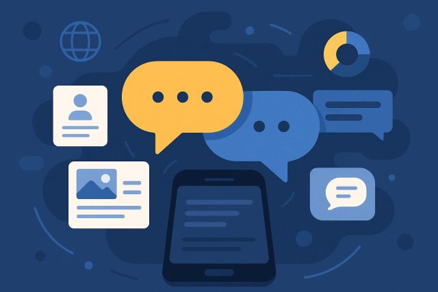 Digital chat interface illustrating customer communication at the heart of online experiences