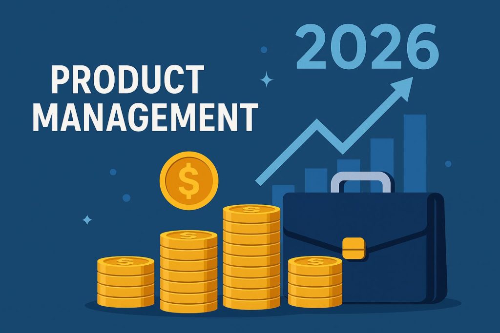 Product manager reviewing charts and salary trends in a modern office for career outlook analysis