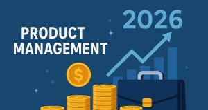 Product manager reviewing charts and salary trends in a modern office for career outlook analysis