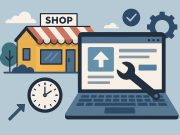 Modern local business website interface displaying easy upgrade tools and streamlined design features