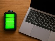 Apple Silicon chip illustration highlighting enhanced laptop battery life and energy efficiency