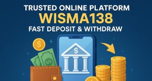 WISMA138 online platform logo showcasing fast and secure deposit and withdrawal services