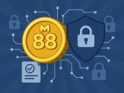 MrCoin88 logo displayed with digital security icons highlighting license and safety features