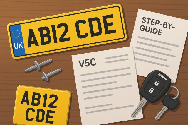 How to Transfer or Retain Your UK Number Plate (Step-by-Step Guide) UK car displaying number plate being transferred, illustrating number plate retention process