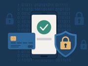 Mobile phone displaying secure payment gateway with encryption icons for US online betting security