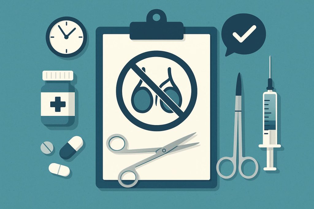 Modern vasectomy procedure equipment in a clinic setting promoting patient comfort and relaxation