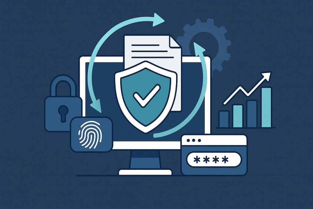 Cybersecurity compliance streamlining B2B enterprise sales process with secure digital workflow
