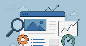 Modern website interface showcasing speed optimization and user experience for web design performance