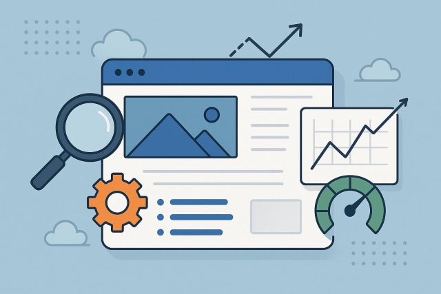 Modern website interface showcasing speed optimization and user experience for web design performance