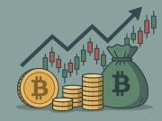 Cryptocurrency coins and growth chart symbolizing realistic investment expectations in crypto