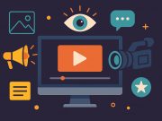 Colorful video editing screen showing creative tools for making engaging, attention-grabbing videos