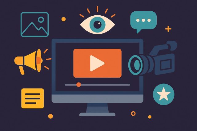 Colorful video editing screen showing creative tools for making engaging, attention-grabbing videos