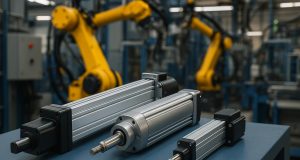 Various linear actuators installed in an industrial automation system for precise machine control