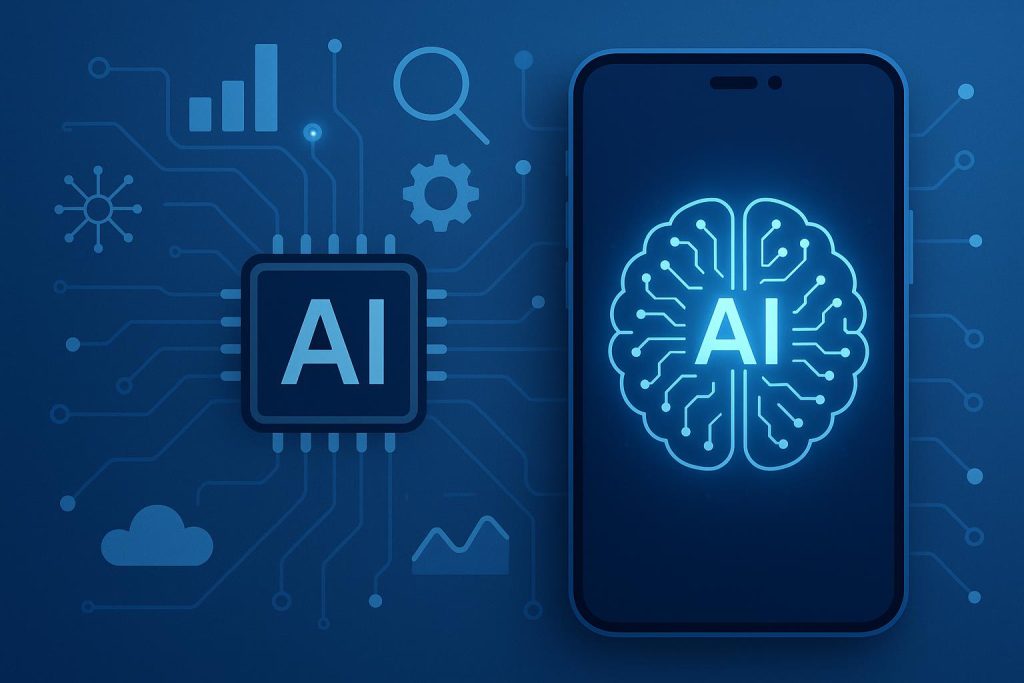 Smartphone displaying AI-powered features and apps, illustrating advancements in mobile technology