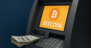 Bitcoin ATM dispensing cash, illustrating step-by-step instant cryptocurrency transaction process