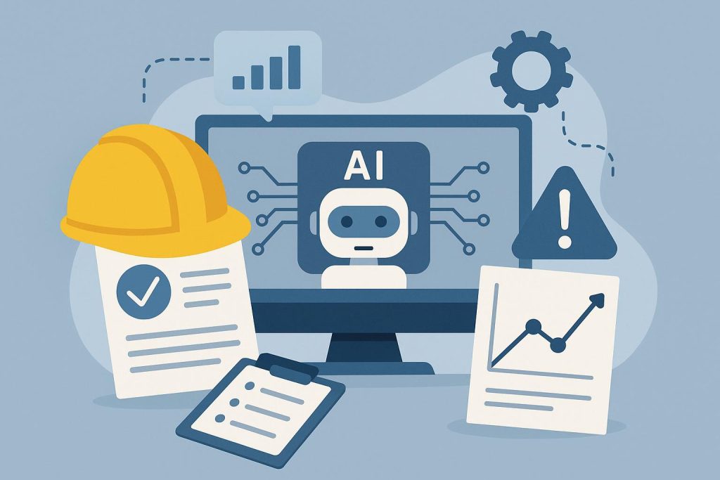 Artificial intelligence dashboard analyzing workplace safety data for better decision-making