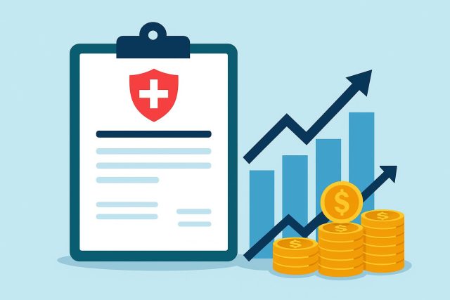 Does Health Insurance Premium Increase Your Renewal? Health insurance policy documents with rising premium charts illustrating renewal cost increase