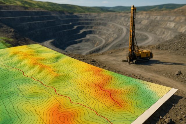 Detailed topographic map highlighting terrain features crucial for successful drill campaign planning