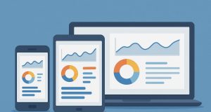 SaaS dashboard displaying analytics on smartphone, tablet, and laptop for mobile responsiveness