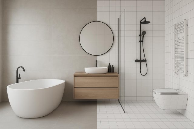 How 3D Design Technology Is Changing Bathroom Remodeling Modern bathroom rendered with 3D design software showcasing innovative remodeling features
