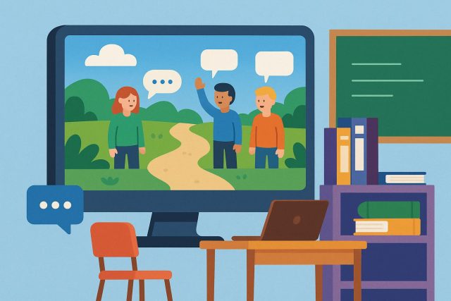 Virtual avatars collaborating in an online game environment fostering social learning and interaction