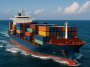 Container ship at sea transporting cargo, illustrating marine cargo insurance premium factors