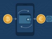 Digital currency symbols and mobile wallet app icons illustrating global payment integration