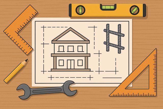 Blueprints and construction tools for planning and managing structural engineering projects