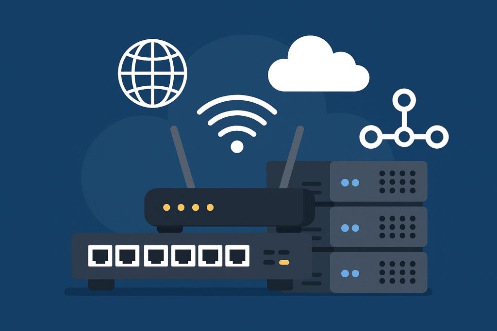 Cisco CCNA certification exam study materials and network equipment for IT professionals