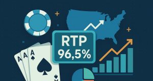 Digital dashboard displaying RTP statistics and analytics for US online gaming industry
