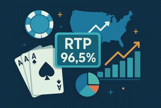 Digital dashboard displaying RTP statistics and analytics for US online gaming industry