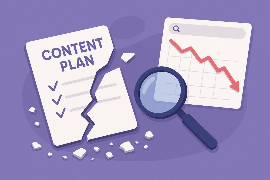 Content plan diagram highlighting pitfalls of ignoring actual search demand in strategy