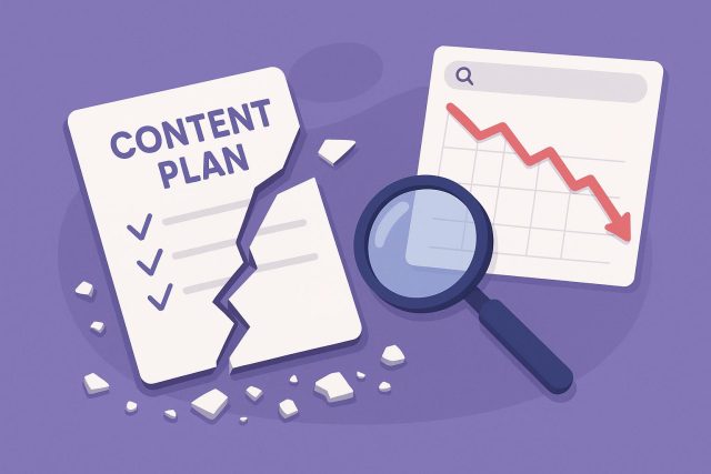 Content plan diagram highlighting pitfalls of ignoring actual search demand in strategy
