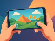 Mobile gamers interacting with advanced features on a modern gaming platform interface