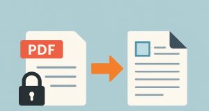 Unlocking PDF document on a computer screen for quick editing or conversion to editable format