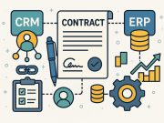 Dashboard displaying contract management software with integrated CRM and ERP features