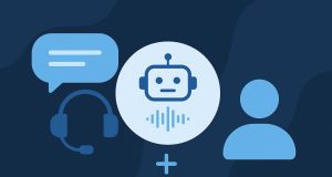 AI voice assistant and customer support agent collaborating for enhanced outsourced support solutions