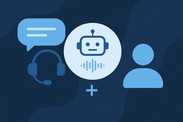 AI voice assistant and customer support agent collaborating for enhanced outsourced support solutions