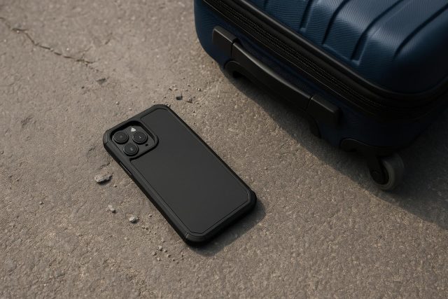 Shockproof travel phone case protecting smartphone from scratches and accidental drops