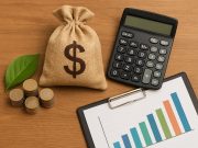 Hands analyzing budget sheets and calculator to illustrate conscious financial decision-making