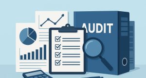 Organized business documents and audit checklist on a desk for compliance readiness