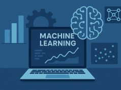 Machine learning company team collaborating on innovative development projects with technology tools
