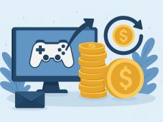Online gaming affiliate dashboard showing recurring commission earnings and digital revenue charts