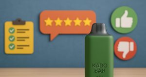 Kado Bar 40K vape device with packaging highlighting key features and design details