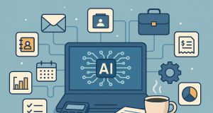 AI automating business tasks such as scheduling, data entry, email management, and analytics