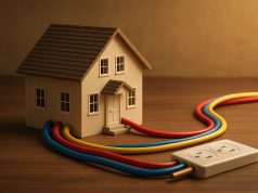 Modern electrical wiring installation in a home, emphasizing safe and efficient house wiring systems