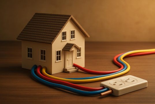 Modern electrical wiring installation in a home, emphasizing safe and efficient house wiring systems